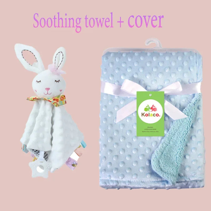 Personalised Soft Plush Baby Blanket with Name – Custom Newborn Gift