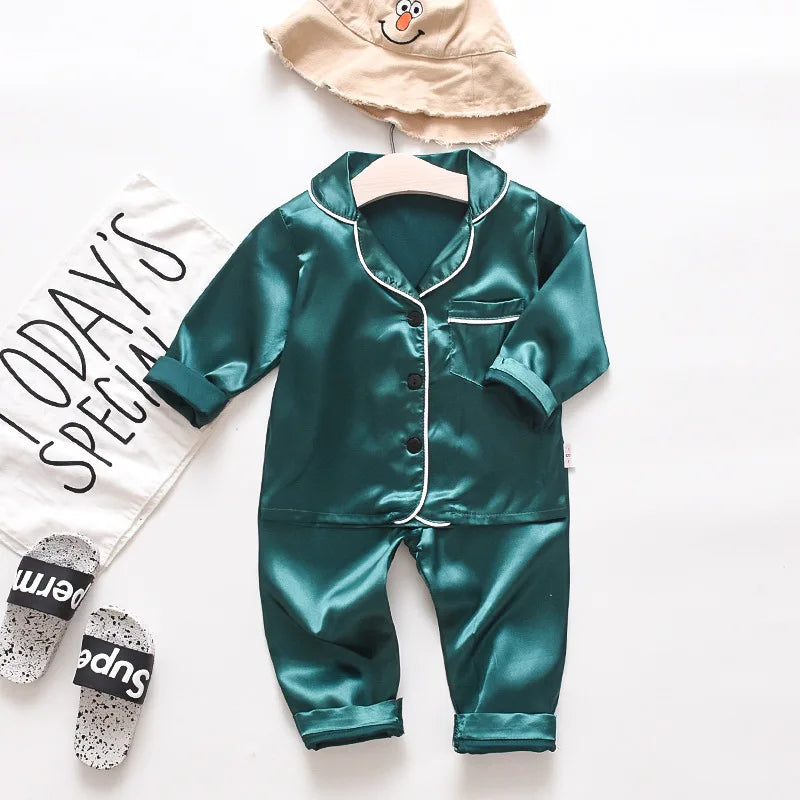 Kids Silk Satin Pyjama Set