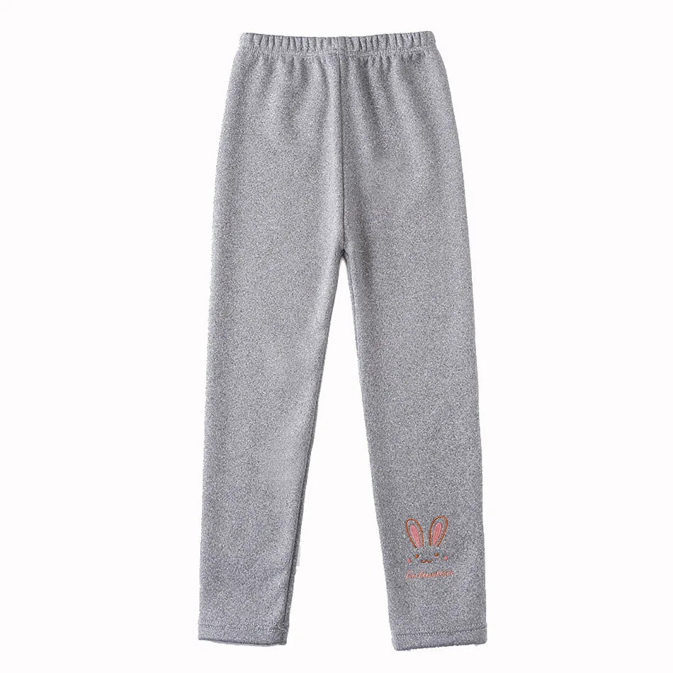 Girls Fleece-Lined Bunny Leggings (3-8Y)