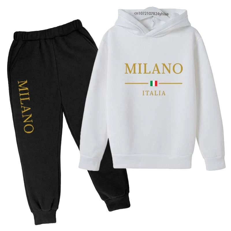 Kids Fashion Letter Print Hoodie & Pants Tracksuit (2-13 Years)