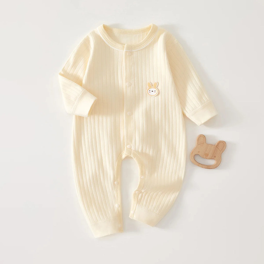 Baby Cotton Romper | Cartoon Print Unisex Jumpsuit 1-12M