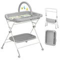 Foldable Baby Diaper Changing Table with Wheels & Storage