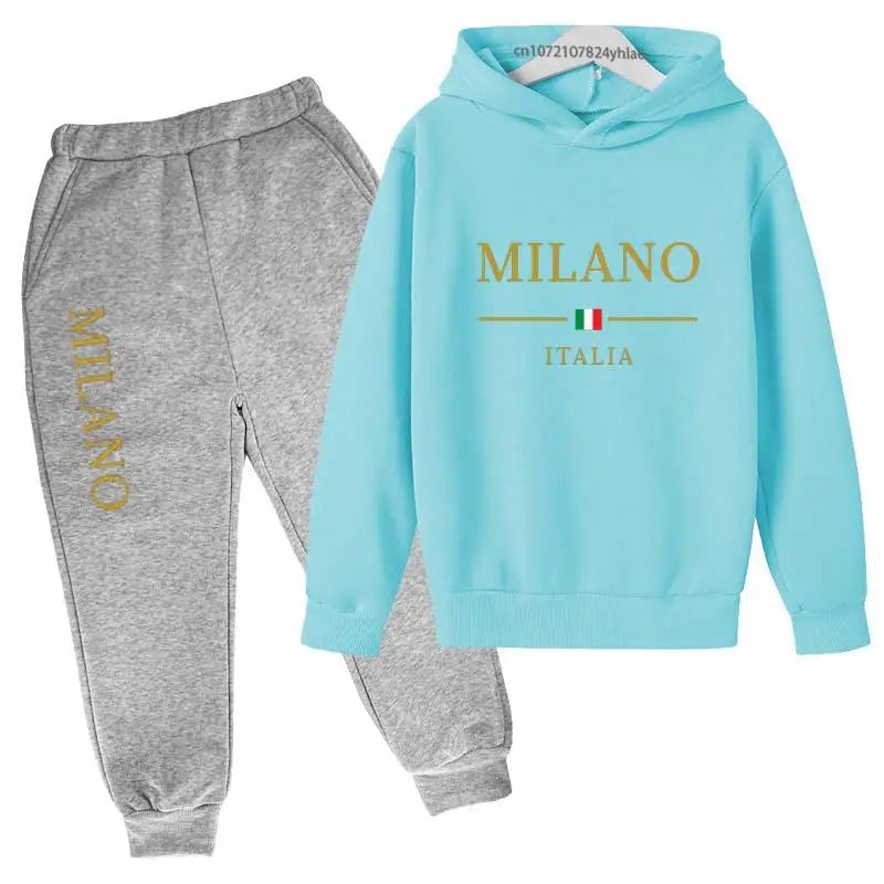 Kids Fashion Letter Print Hoodie & Pants Tracksuit (2-13 Years)
