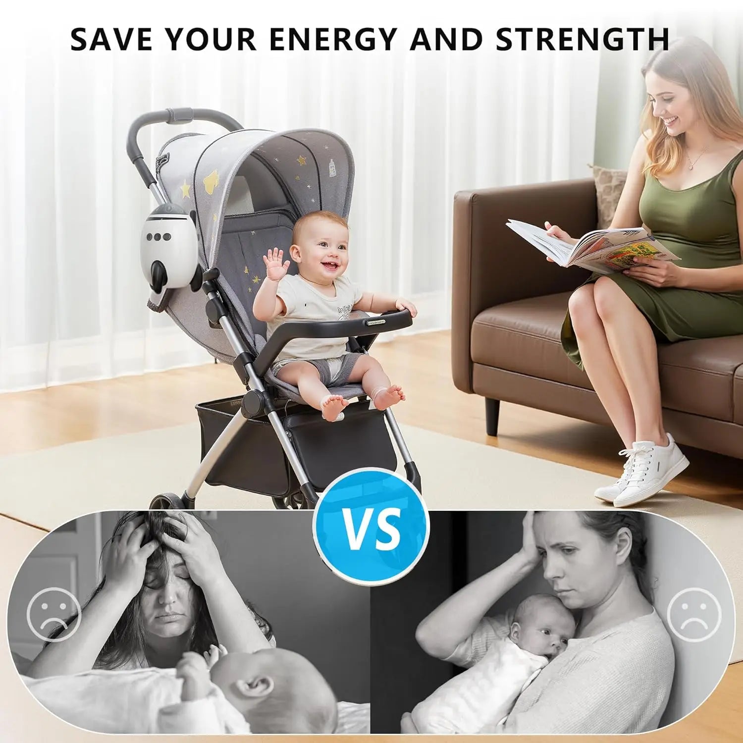 Baby Rocker & Portable Bouncer with Lullaby – Newborn Sleep Aid