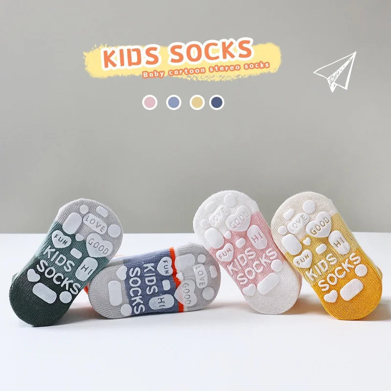 5 Pairs Non-slip Baby Socks Cotton Kids Boy Baby Toddler Girls Summer Children's Socks Winter Spring 0-8 Years Old