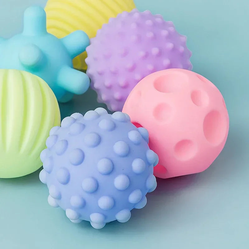 Soft Sensory Ball Set – Baby Bath & Rattle Toy