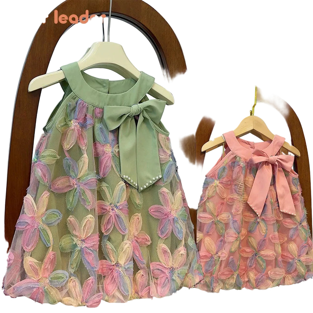 Girls' Floral Princess Dress | Sleeveless A-Line | Ages 3-7 Years