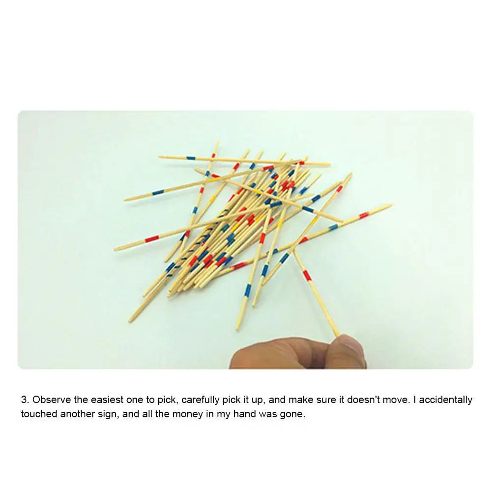 Wooden Mikado Pick Up Sticks Game Set with Storage Box