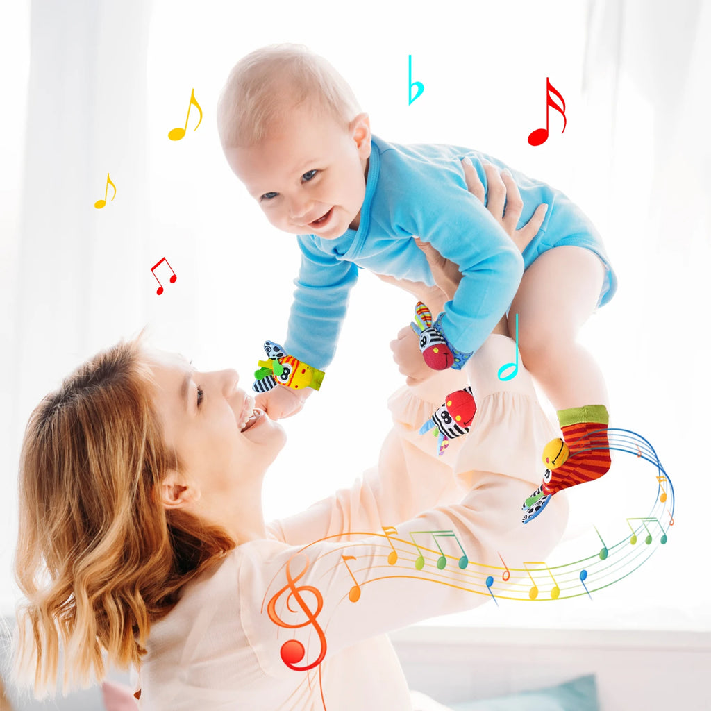 Baby Rattle Foot Socks Set – Sensory Toys for 0–12 Months