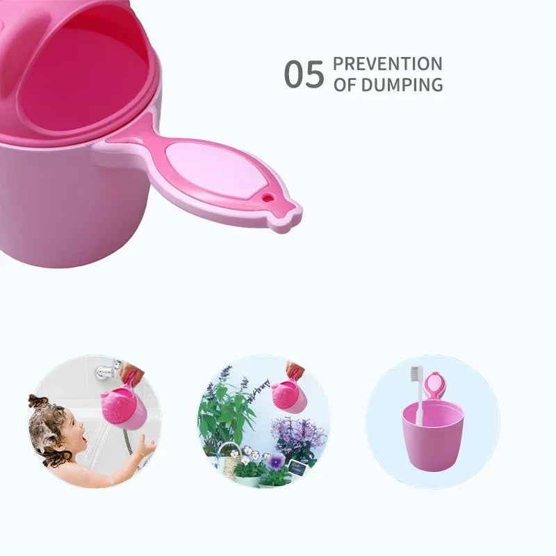 Cute Cartoon Baby Bath Caps Toddle Shampoo Cup Children Bathing Bailer Baby Shower Spoons Child Washing Hair Cup Kids Bath Tool