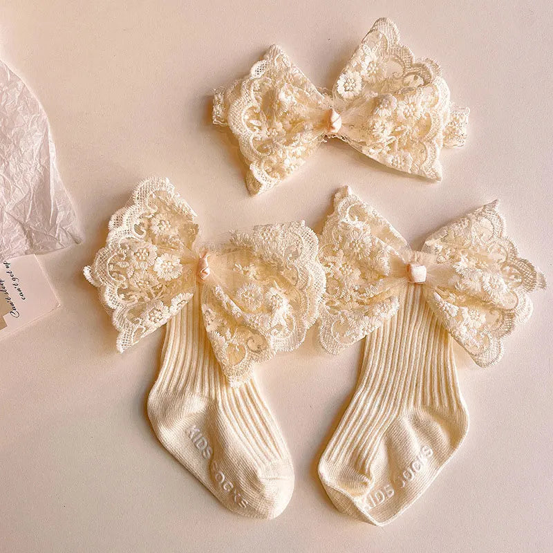 Baby Bow Headband & Socks Set – 2-Piece Girls Accessory