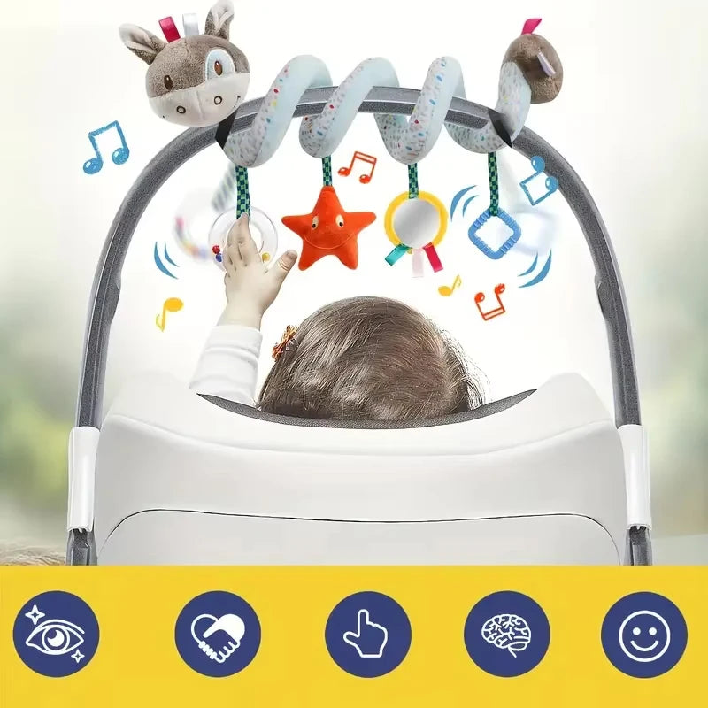 Baby Plush Spiral Activity Toy | Pram & Crib Hanging Mobile