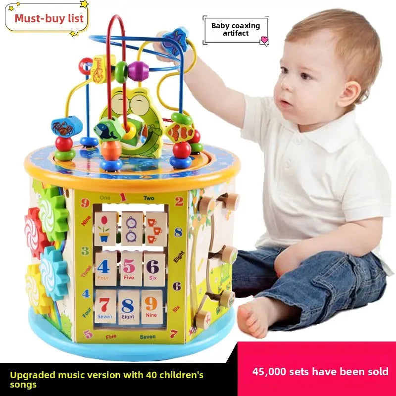 Wooden Bead Stringing Educational Toy – Montessori Intelligence Box for Kids