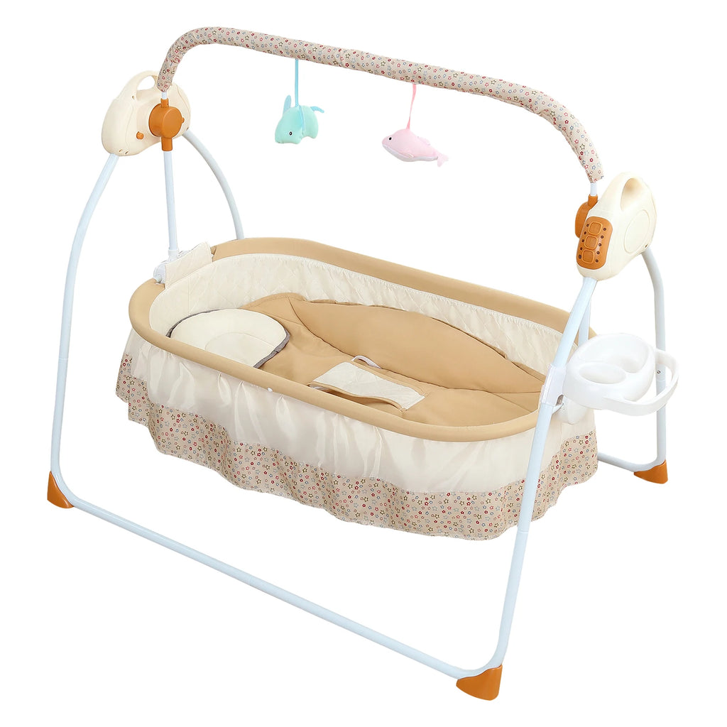 Electric Baby Cradle Swing with Bluetooth, 5 Speeds & Mosquito Net | 0–18 Months