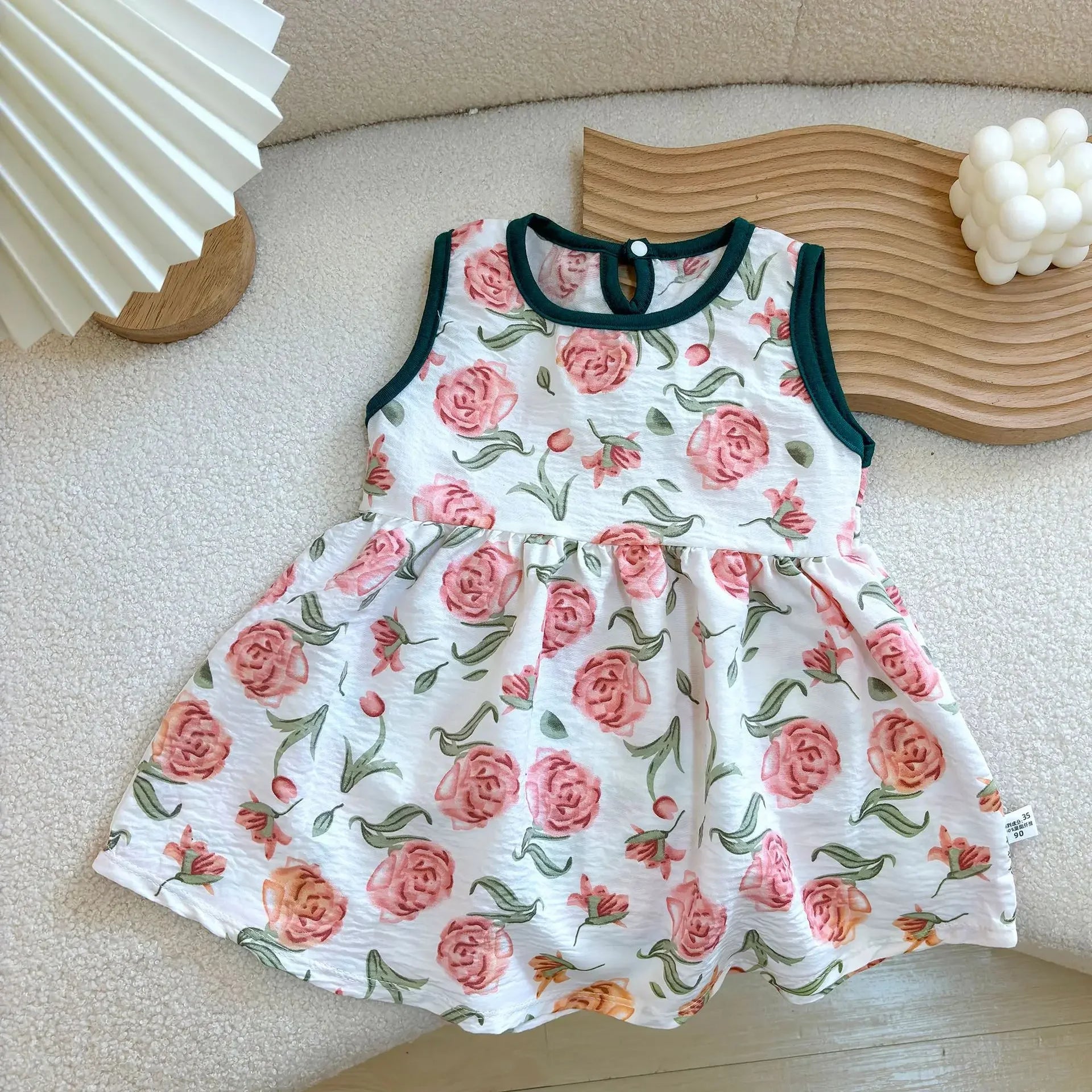 Baby Girl Printed Sleeveless Princess Dress