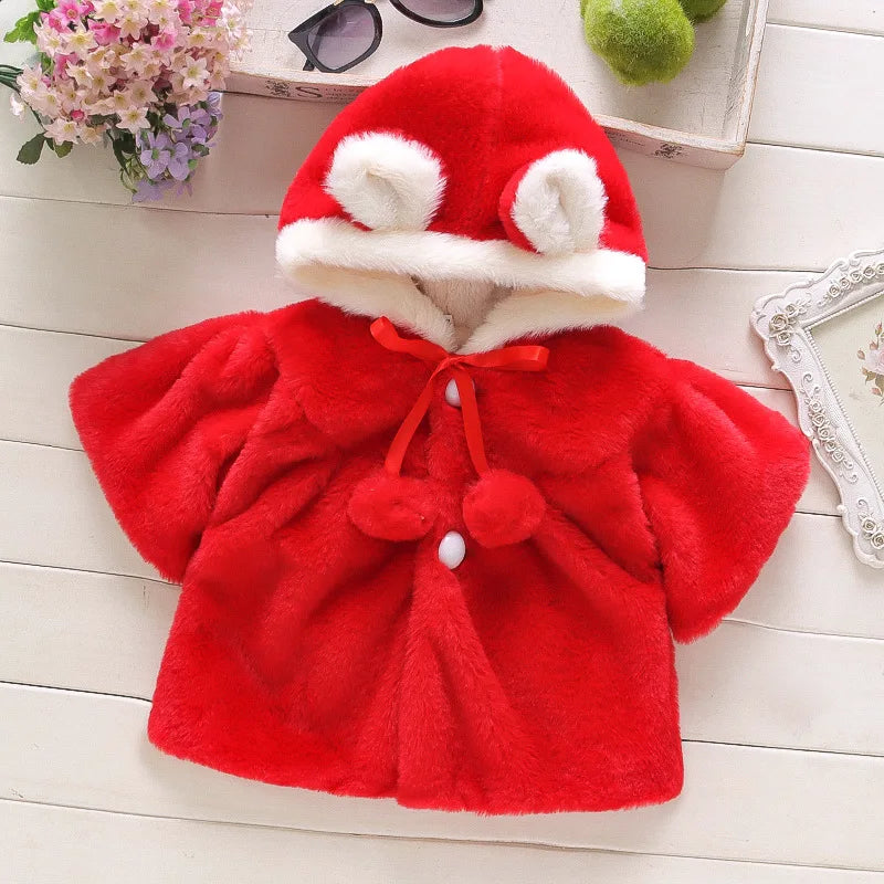 Baby Girls Rabbit Ear Fleece Cape | Autumn Winter | Ages 0–2