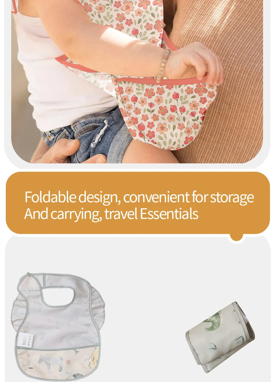 Baby Feeding Bibs with Pocket – 2 Pack