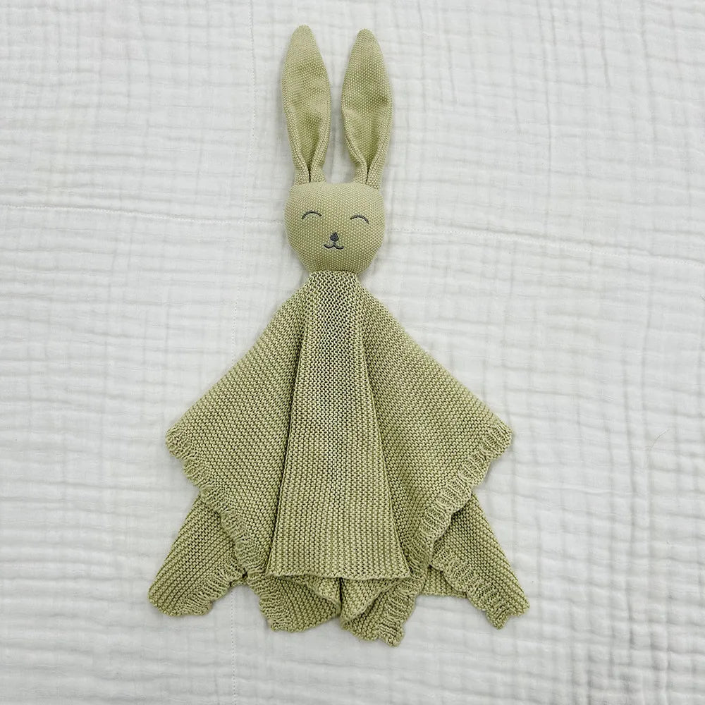 Baby gifts Lovey Animal Stroller Blanket Breathable Cotton Knitted Bunny Comforting Blanket