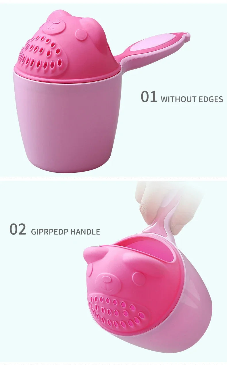 Cute Cartoon Baby Bath Caps Toddle Shampoo Cup Children Bathing Bailer Baby Shower Spoons Child Washing Hair Cup Kids Bath Tool