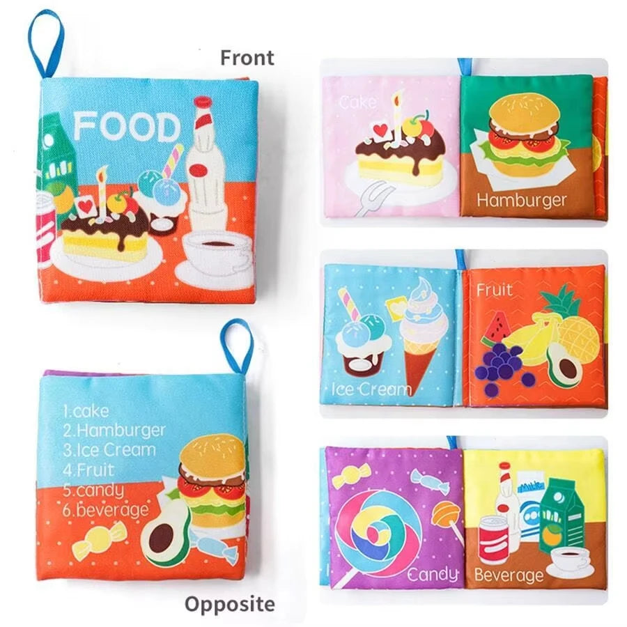 Soft Baby Crinkle Book Set, Bath Books,Nontoxic Fabric Soft Cloth Books for Babies,Early Education Toys Giftable