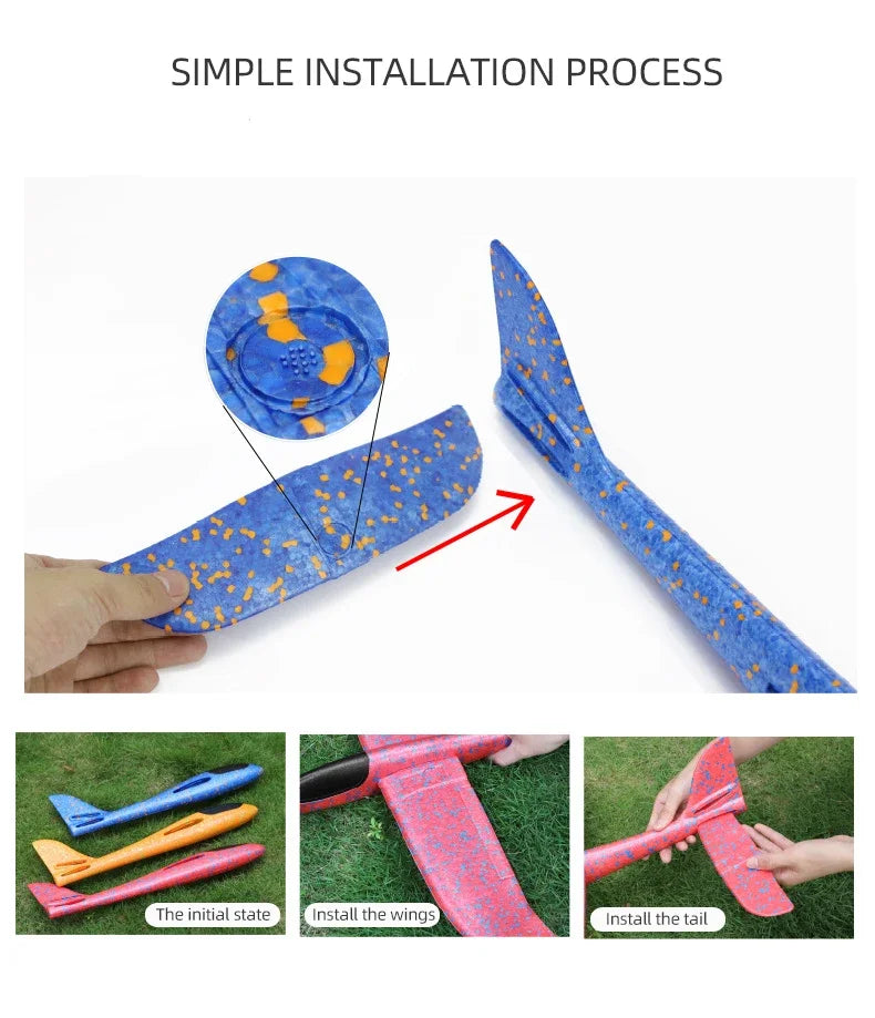 Kids Foam Glider Plane – 50cm Outdoor Throwing Toy