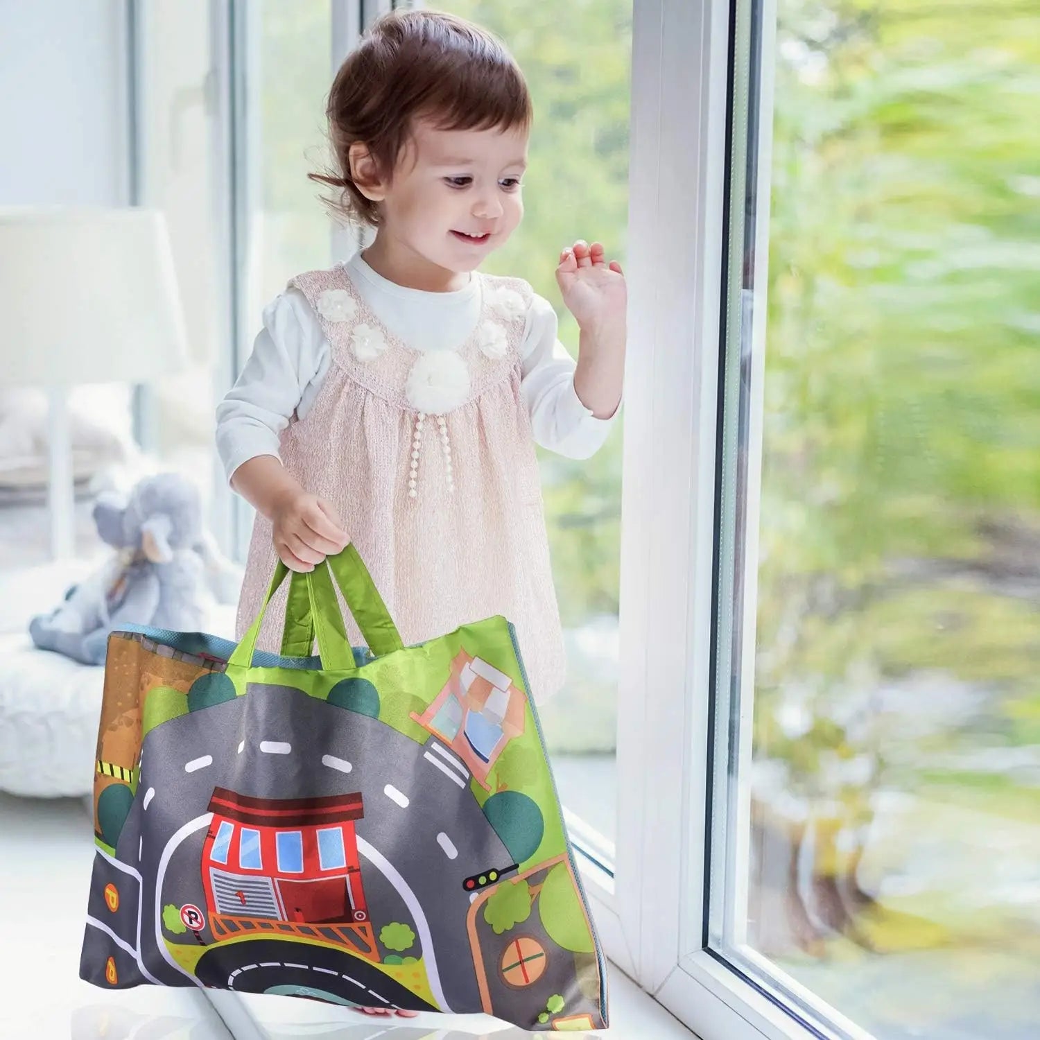 Soft Fabric Car Toy Set with Play Mat – 9-Piece Sensory Toy for Babies