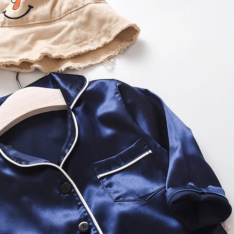 Kids Silk Satin Pyjama Set