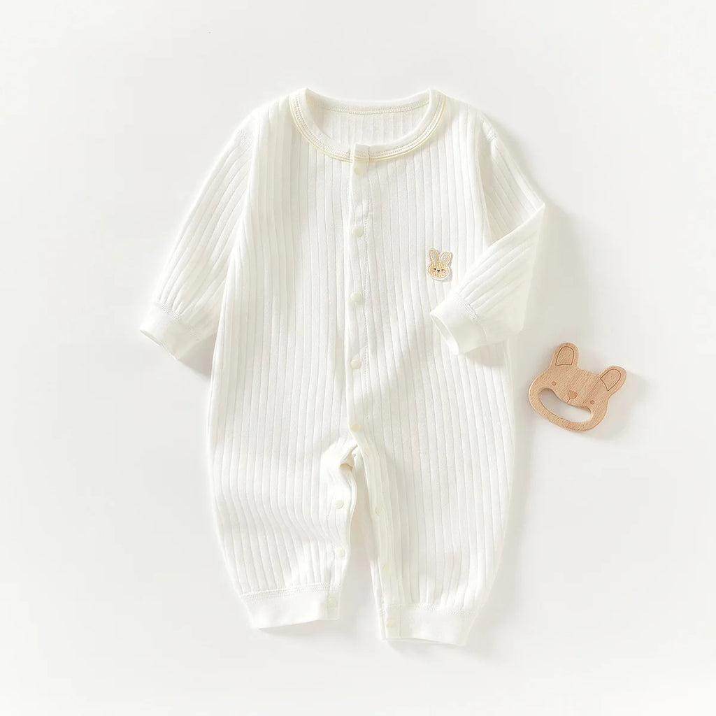 Baby Cotton Romper | Cartoon Print Unisex Jumpsuit 1-12M