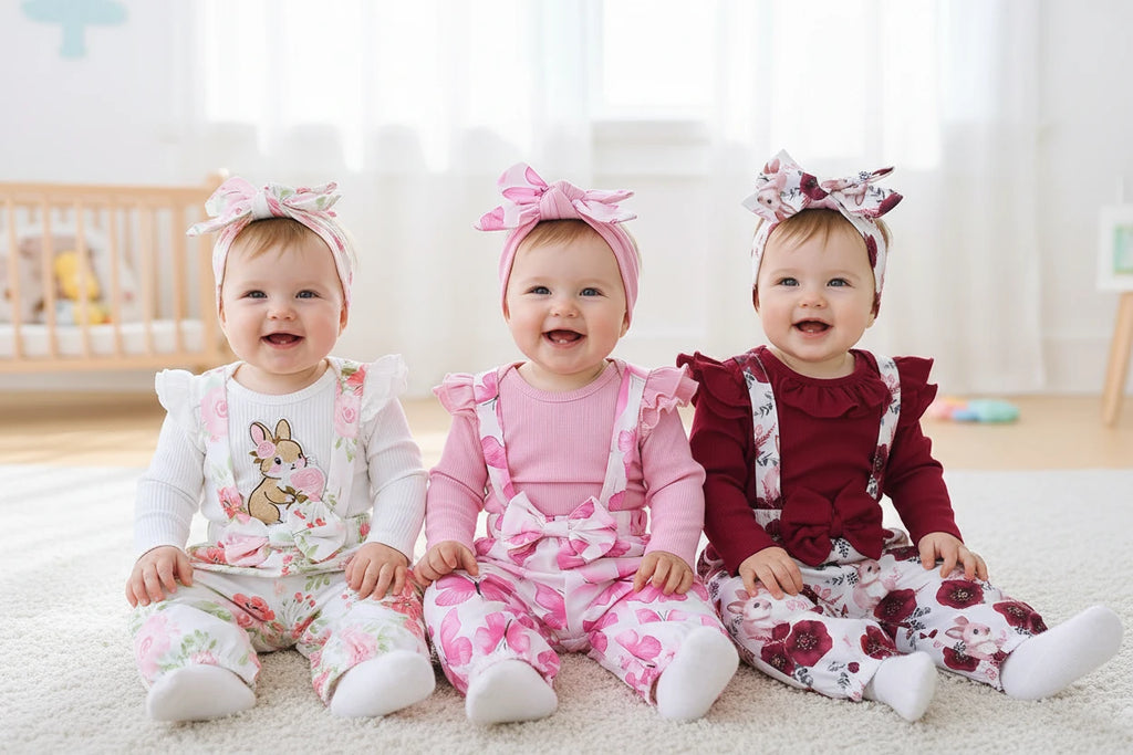 Baby Girl 3-Piece Floral Set | Top, Strap Pants & Headband