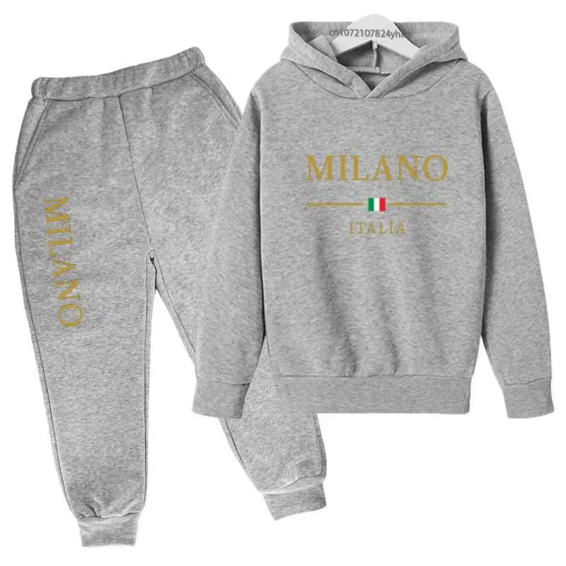 Kids Fashion Letter Print Hoodie & Pants Tracksuit (2-13 Years)