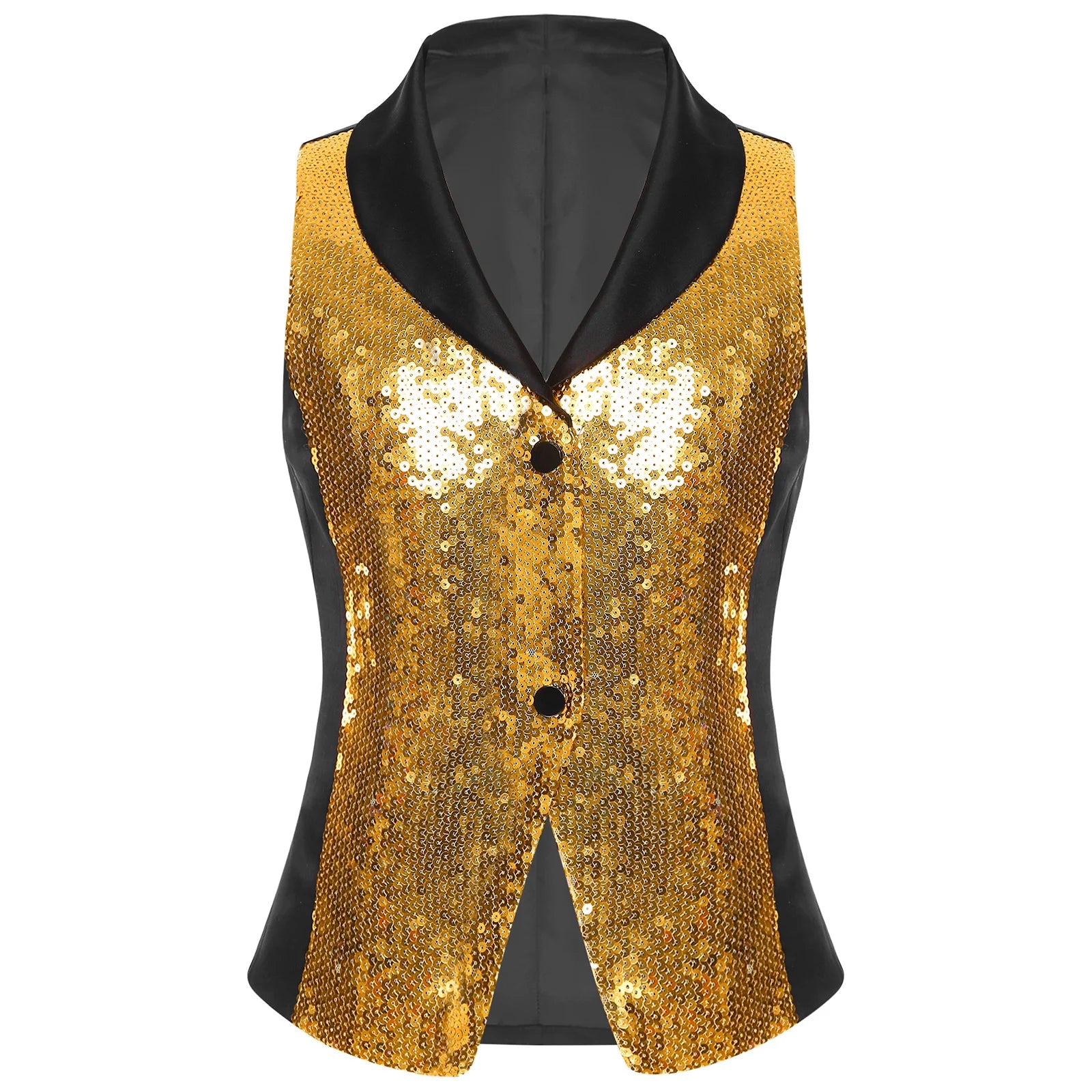 Girls' Sequin Lapel Waistcoat | Jazz Dance & Performance Vest Ages 6–16