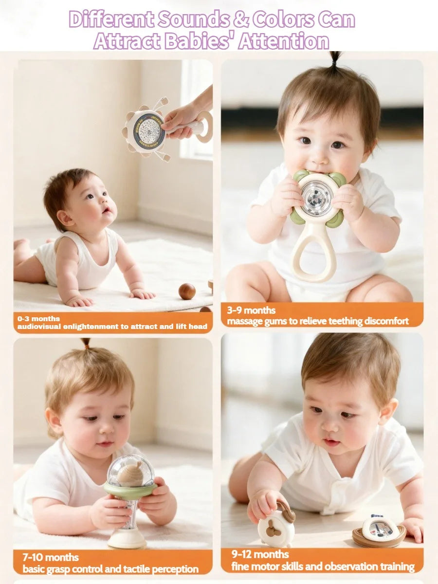 Baby Rattles & Teethers Set – 10-Piece Sensory Toy Gift