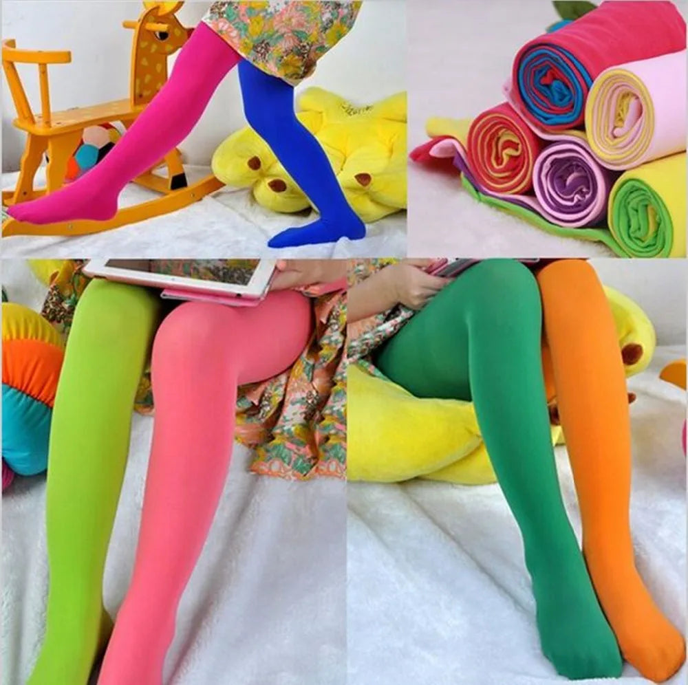 Girls Candy Colour Stretch Tights