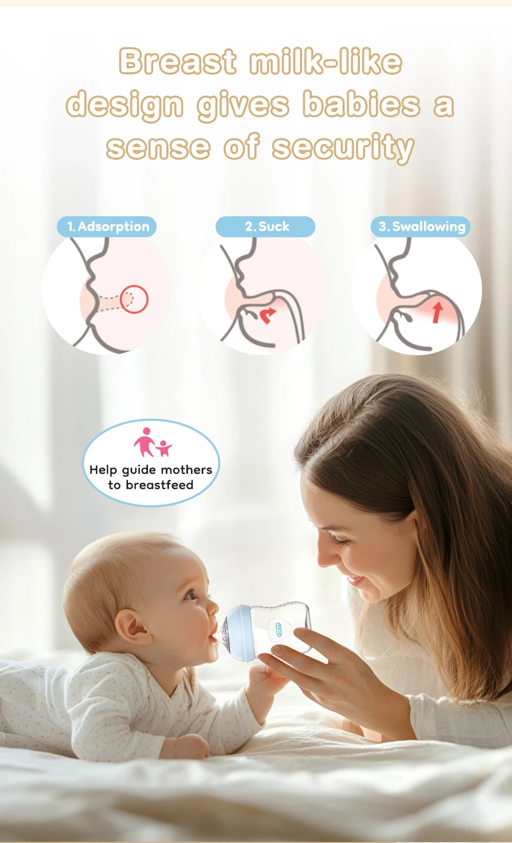 Baby Bottle with Handle | BPA-Free Feeding Bottle | 150ml, 240ml & 330ml
