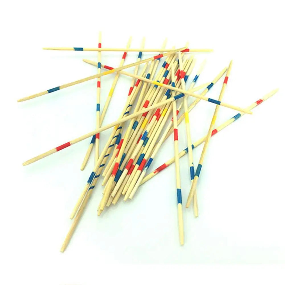 Wooden Mikado Pick Up Sticks Game Set with Storage Box
