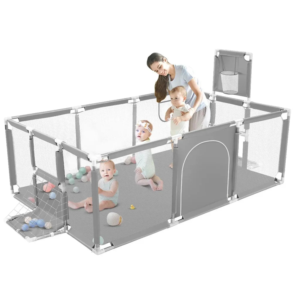 Baby Playpen Extra Large 70" – Breathable Mesh Safety Play Yard for Boys & Girls