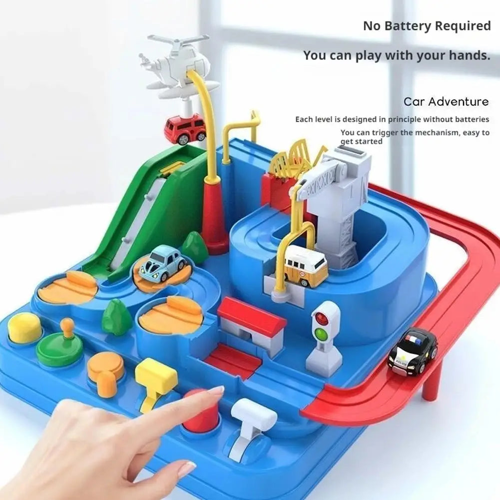 Racing Rail Car Track Set for Kids – Animals & Space Themes