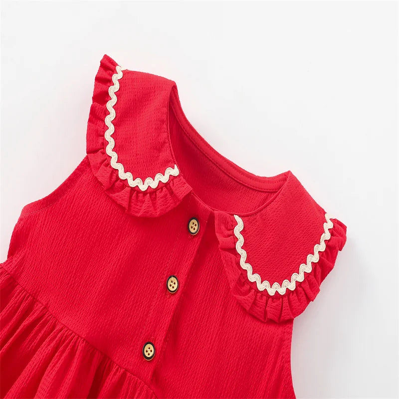 Girls Summer Princess Dress – Sleeveless Animal Print Party Frock