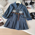 Girls Retro Denim A-Line Dress (2-8Y)