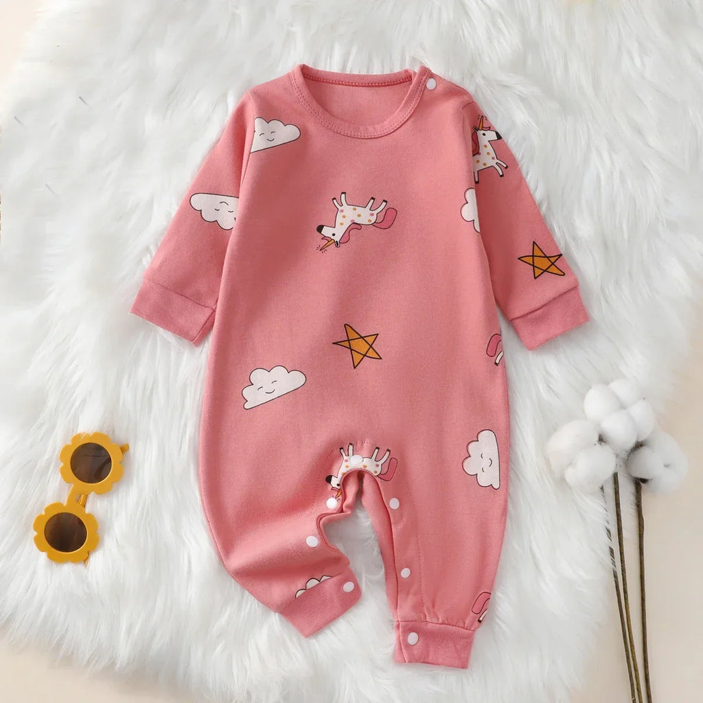 Baby Cotton Romper - Long Sleeve (0-18M)