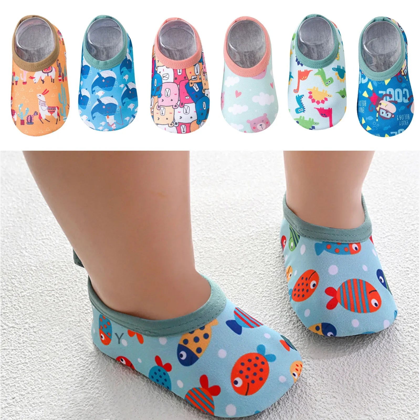 Kids Cartoon Aqua Water Shoes – Non-Slip Beach & Pool Socks