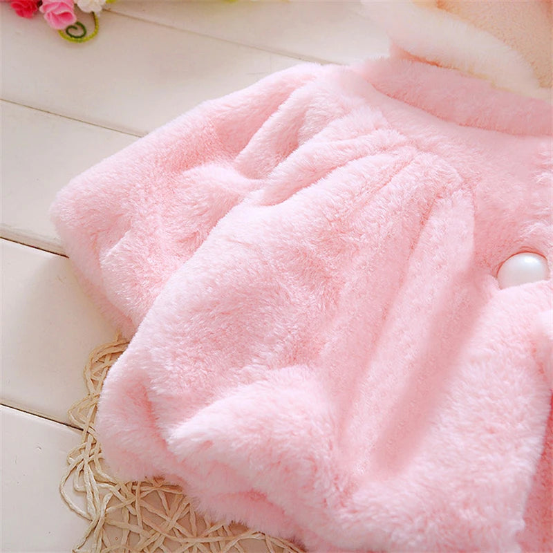 Baby Girls Rabbit Ear Fleece Cape | Autumn Winter | Ages 0–2