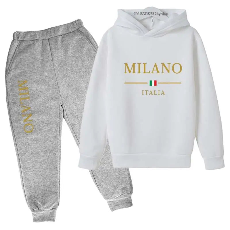 Kids Fashion Letter Print Hoodie & Pants Tracksuit (2-13 Years)