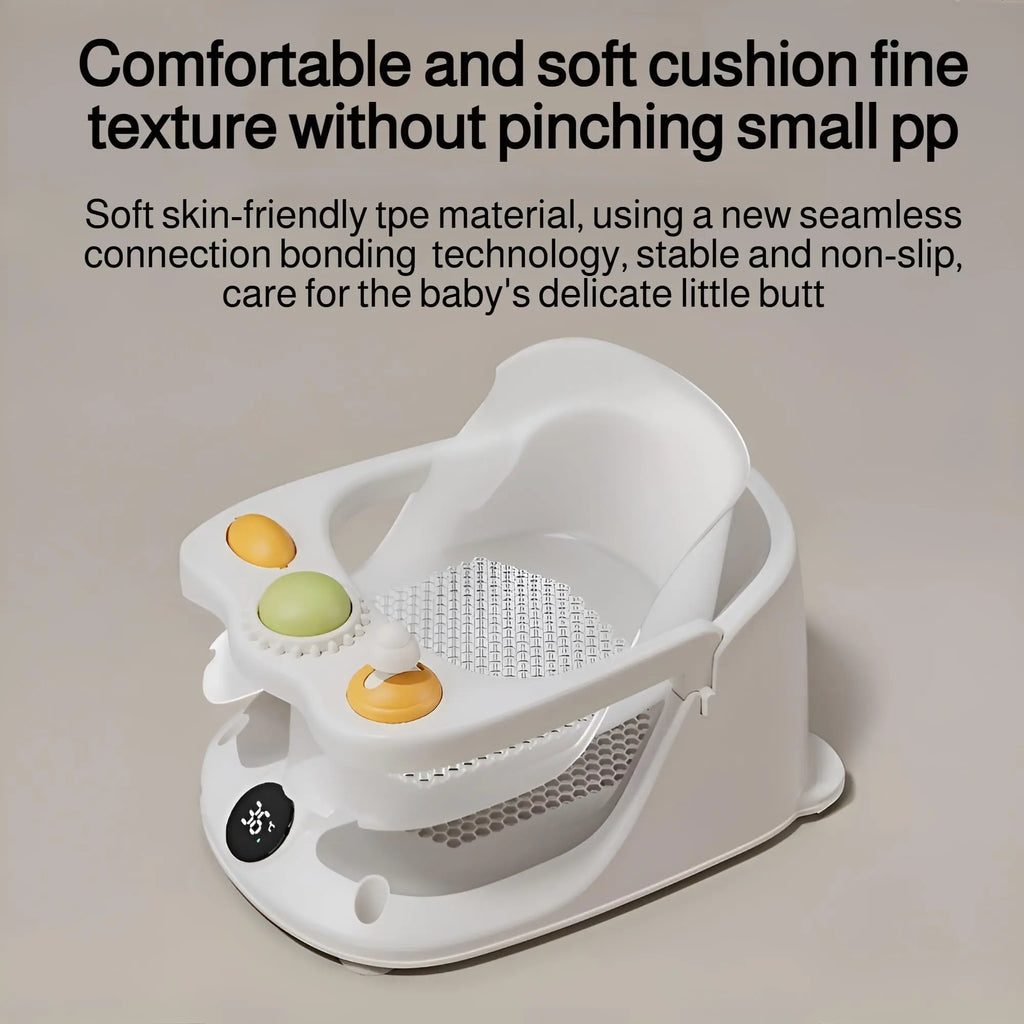 Baby Bath Seat 0–36 Months | Non-Slip with Temperature Sensing