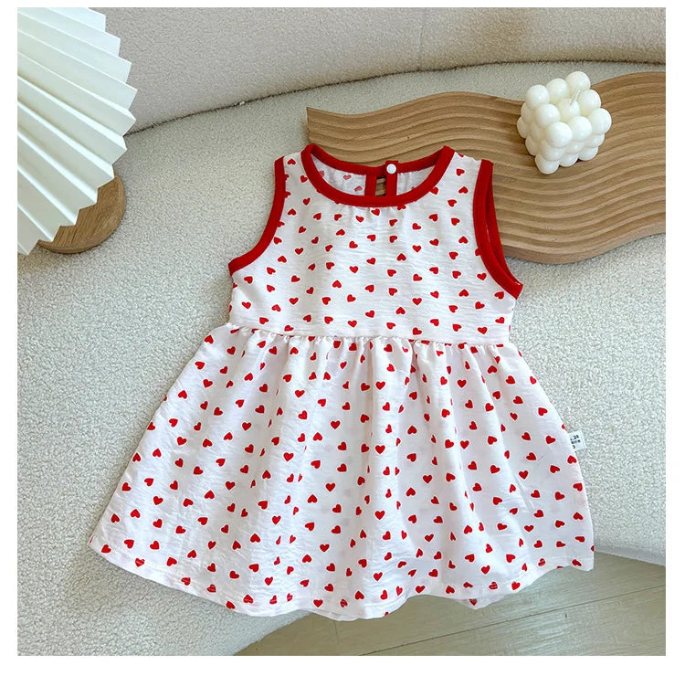 Baby Girl Printed Sleeveless Princess Dress