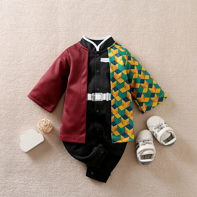 Baby Cartoon Cape-Style Romper – 100% Cotton Unisex Bodysuit | 0–18M