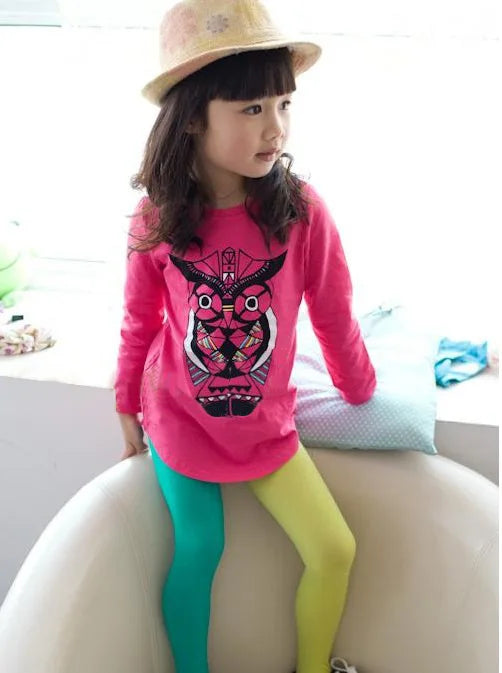Girls Candy Colour Stretch Tights