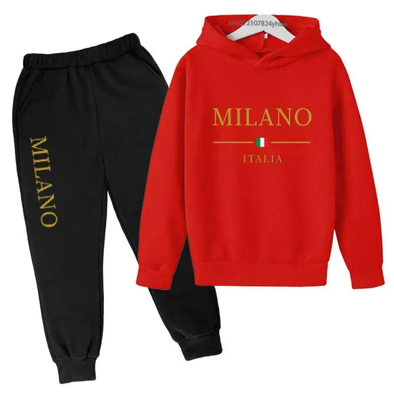Kids Fashion Letter Print Hoodie & Pants Tracksuit (2-13 Years)