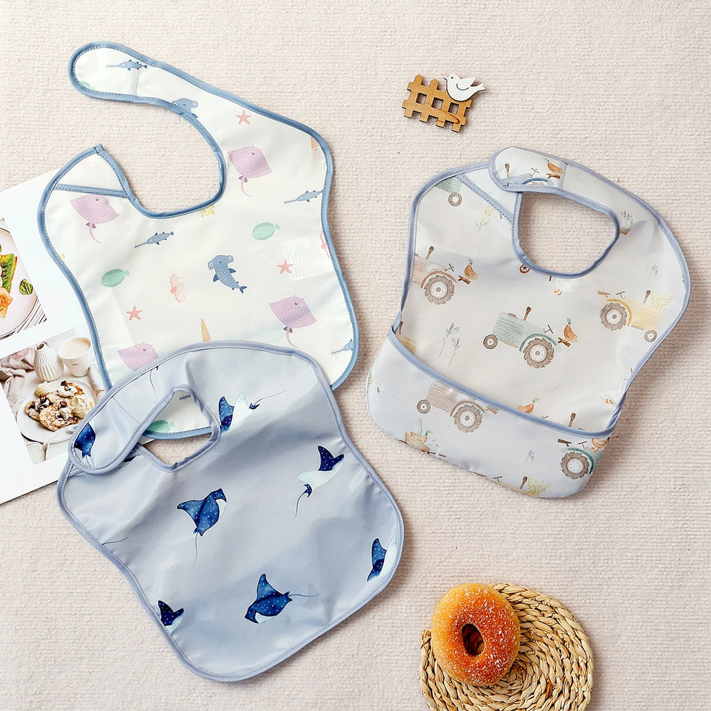 Baby Adjustable Bibs with Pocket – 3 Pack