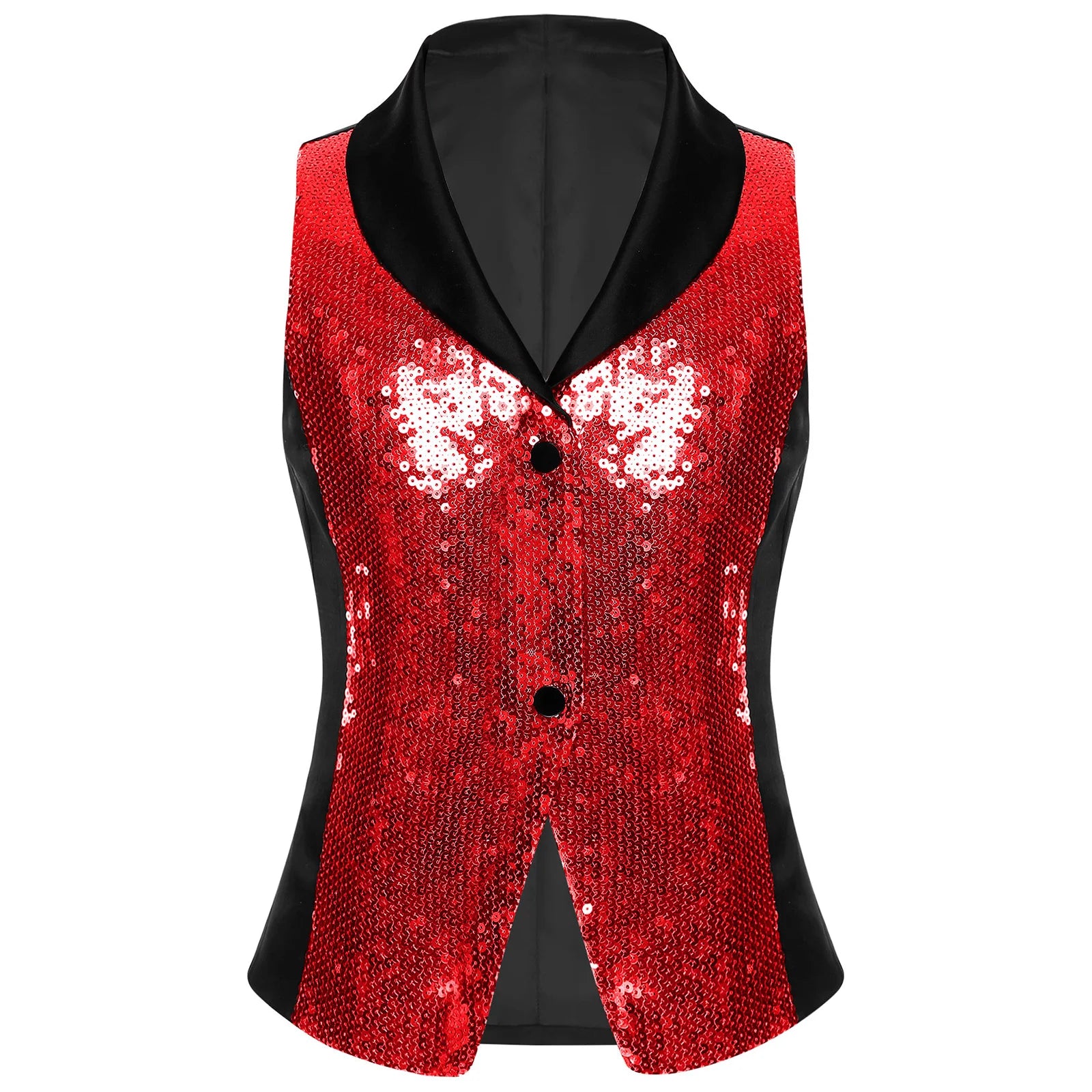 Girls' Sequin Lapel Waistcoat | Jazz Dance & Performance Vest Ages 6–16